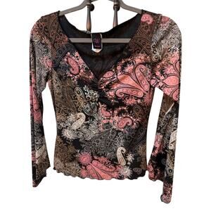 Wrapper Flair Sleeve Pink Black Paisley Whimsy Goth Medium